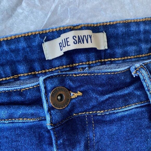 Blue Saavy Womens Blue Denim Dark Washed Ankle Length Jeans SZ 22 - Picture 8 of 12